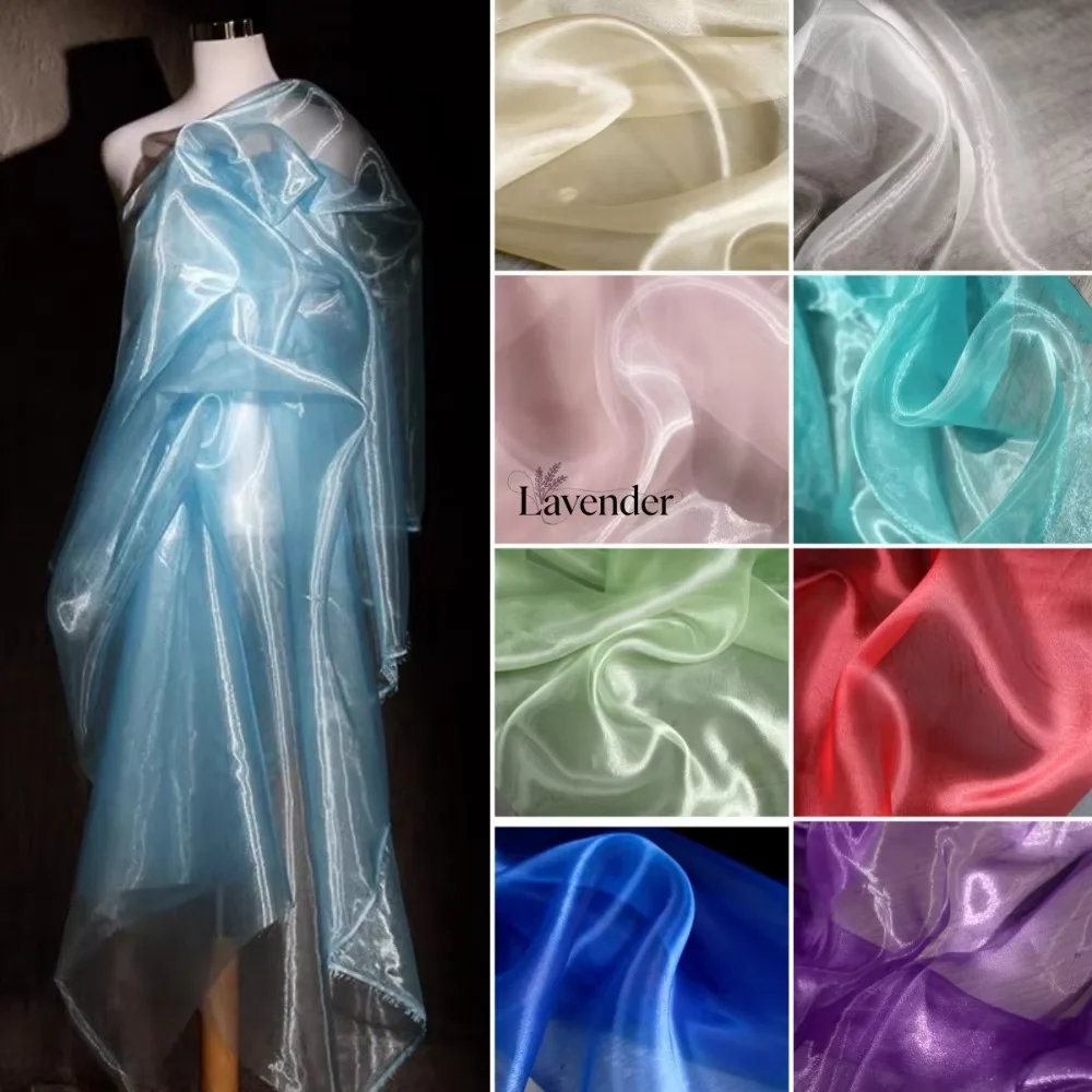 

Синяя и красная глянцевая хрустальная пряжа, жидкая вода, легкая сетка, высококачественная свадебная фоновая ткань, дизайнерская ткань для штор своими руками