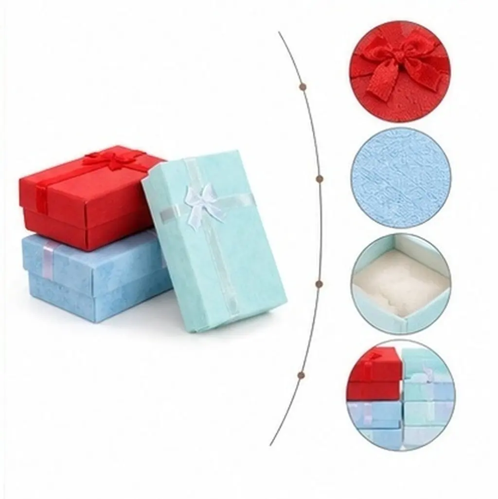 12pcs Small Jewelry Boxes for Earrings & Necklaces – Elegant Paper Design with Satin Ribbon