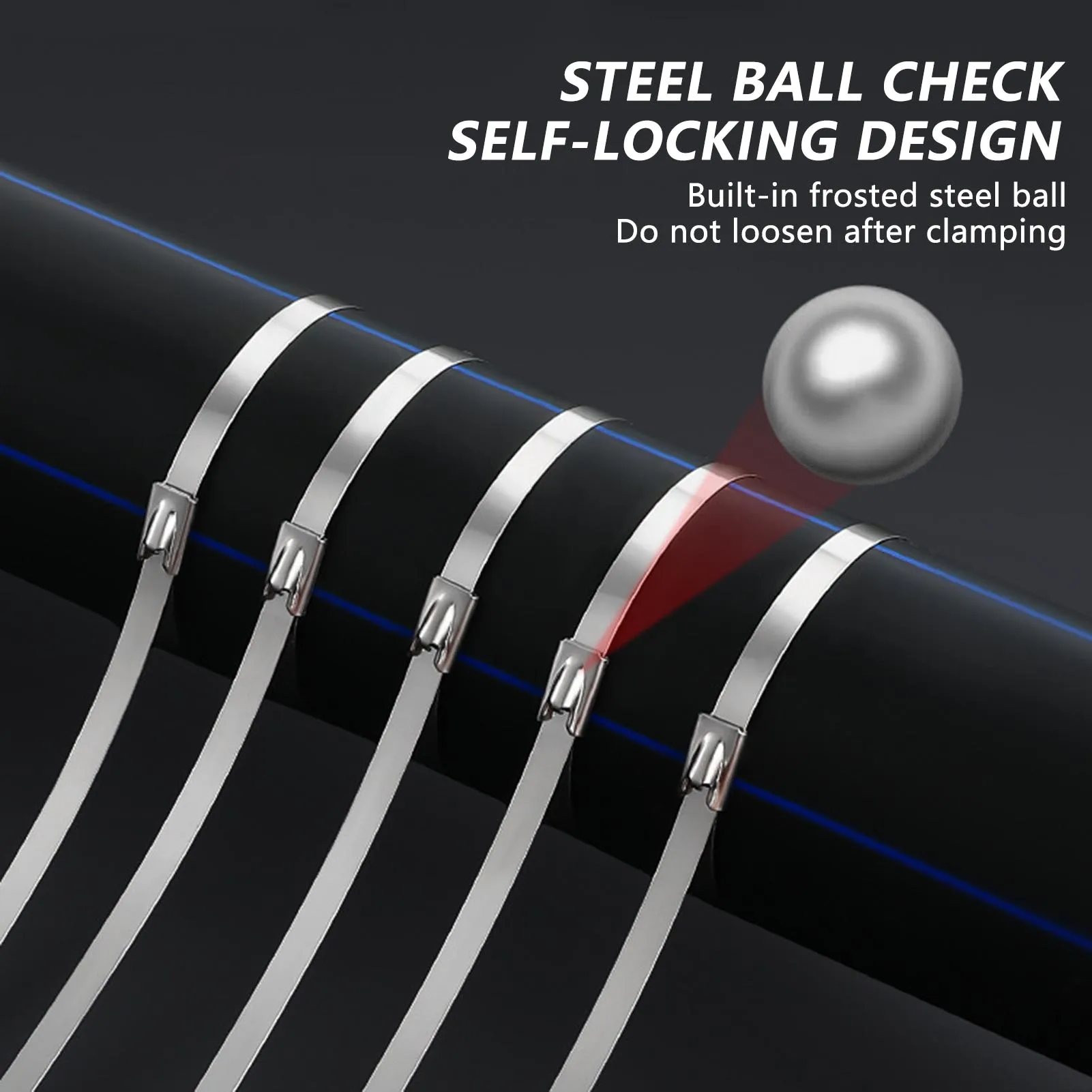 

Metal Multi-Purpose Locking Cable Convenient to Use Strong and Durable Lock Tie Wraps Suitable for Pipes Roofs Outdoor Fence