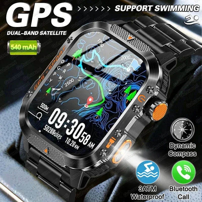 2025 الرياضة لتحديد المواقع ساعة ذكية رجل امرأة في الهواء الطلق مقاوم للماء Smartwatch لتحديد المواقع جهاز تعقب للياقة البدنية لشاومي هواوي آيفون 16 17
