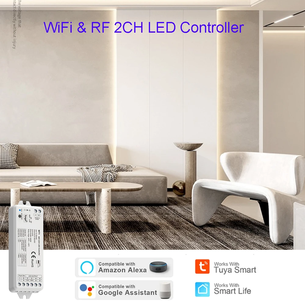 Imagem -02 - Cob Cct Led Strip Kit Tuya Wi-fi App Voz Controle Inteligente rf Painel Touch Wheel Controle Remoto Decoração Regulável Diodo de Iluminação