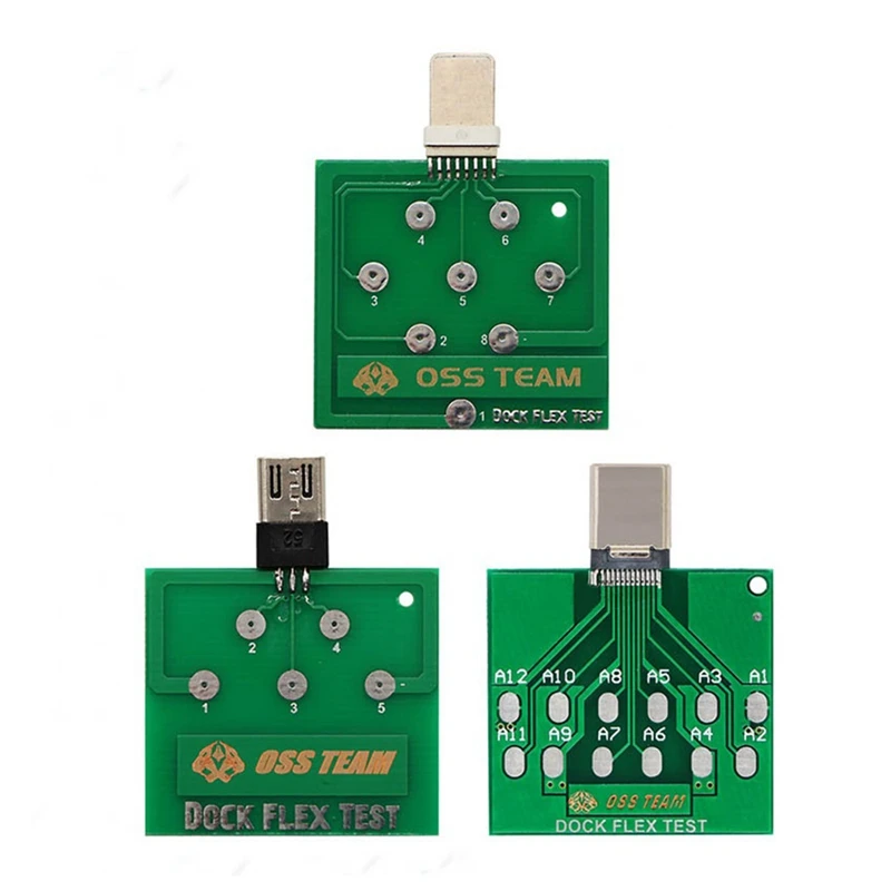 3Pcs Micro-USB Dock Flex Test Board For Iphone 13 12 11 Android Phone U2 Battery Power Charging Dock Flex Testing Tool