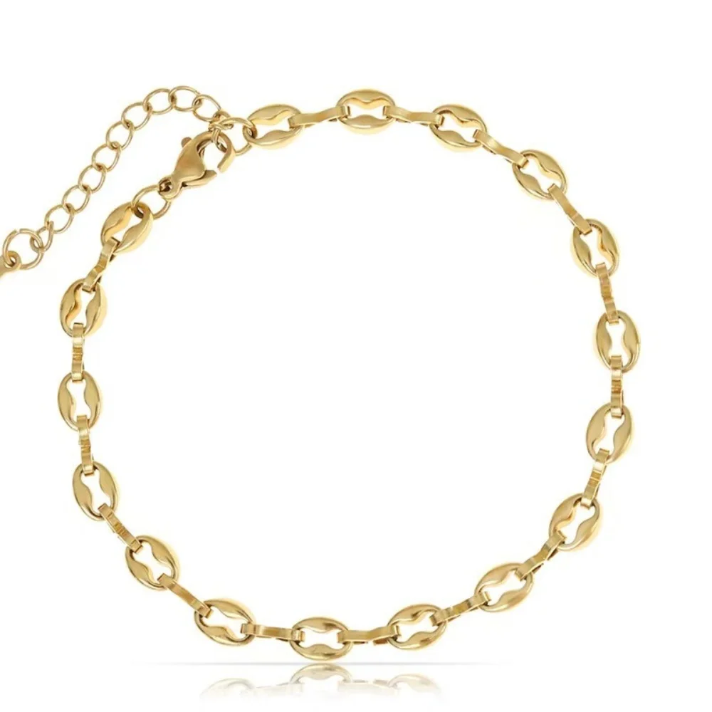 Vintage 14k Goldfarben Infinity-Kette Herrenarmband Hip-Hop Edelstahl Geometrische Elemente Schmuck Trend-Accessoires – Detail 5