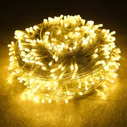 Outdoor LED Christmas Garland String Lights, Fairy Lights para festa, casamento, jardim, decoração de árvore de Natal, 8 modos, 100m, 50m, 30m, 20m