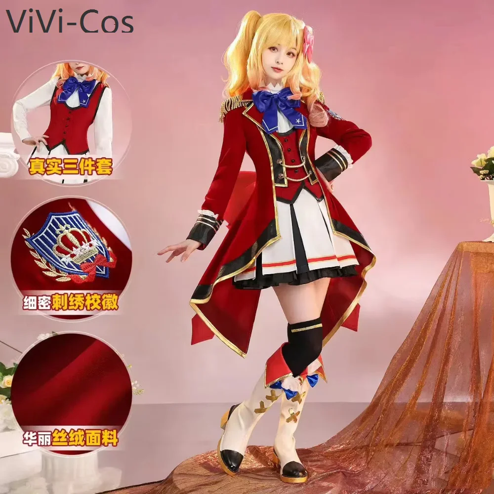 ViVi-Cos Anime Aikatsu! Hoshimiya Ichigo S4 Game Suit Lovely School Uniform Cosplay Costume Halloween Party Outfit Women