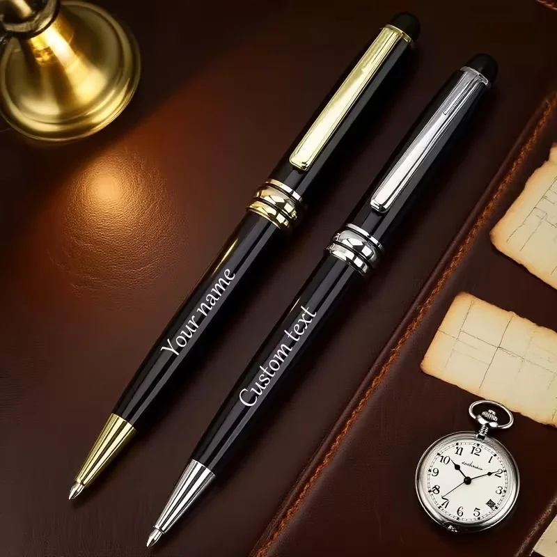 [Customization] Laser-Engraved Text Is Possible, Personalized Metal Pens Are Ideal for Gifts / Office Use / Collecting, a Great Choice as a Gel Pen Black Metal Advertising Pen for Men, High-End Business Office Gifts, Holiday Gifts. Portable Outdoor Keychain, a Gift for Christmas, Halloween, and New Year, Suitable for Business, School, and Office Use—An Inspirational Gift Choice for Teacher's Day, Graduation Season, and Back-To-School Season.