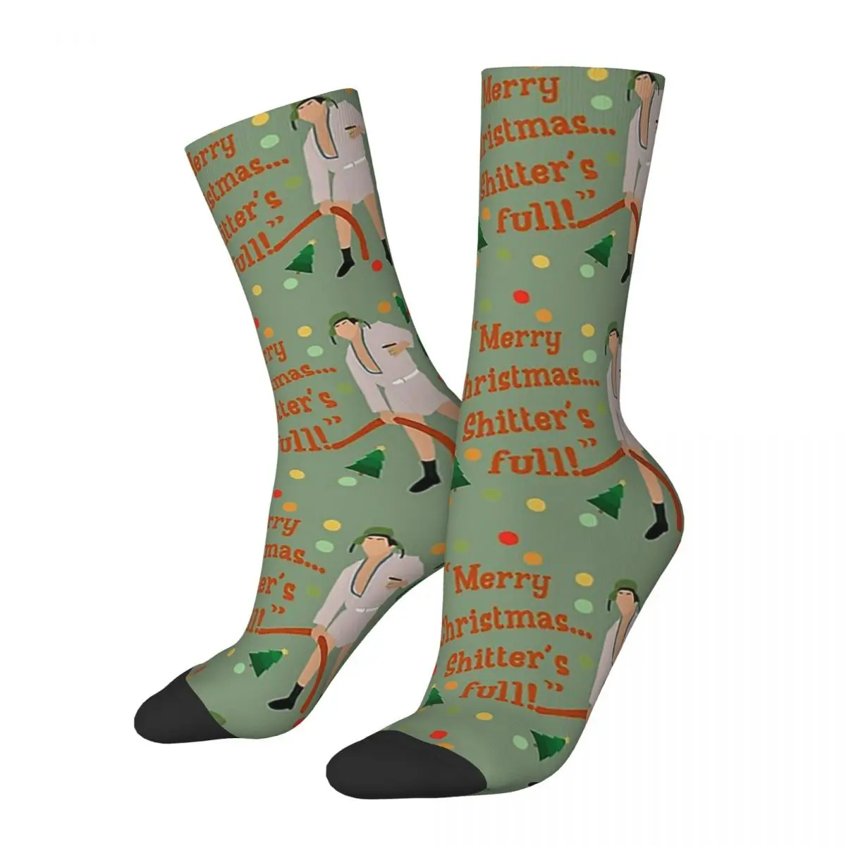 Merry Christmas Shitter's Full Socks Harajuku Sweat Absorbing Stockings All Season Long Socks for Unisex Christmas Gifts