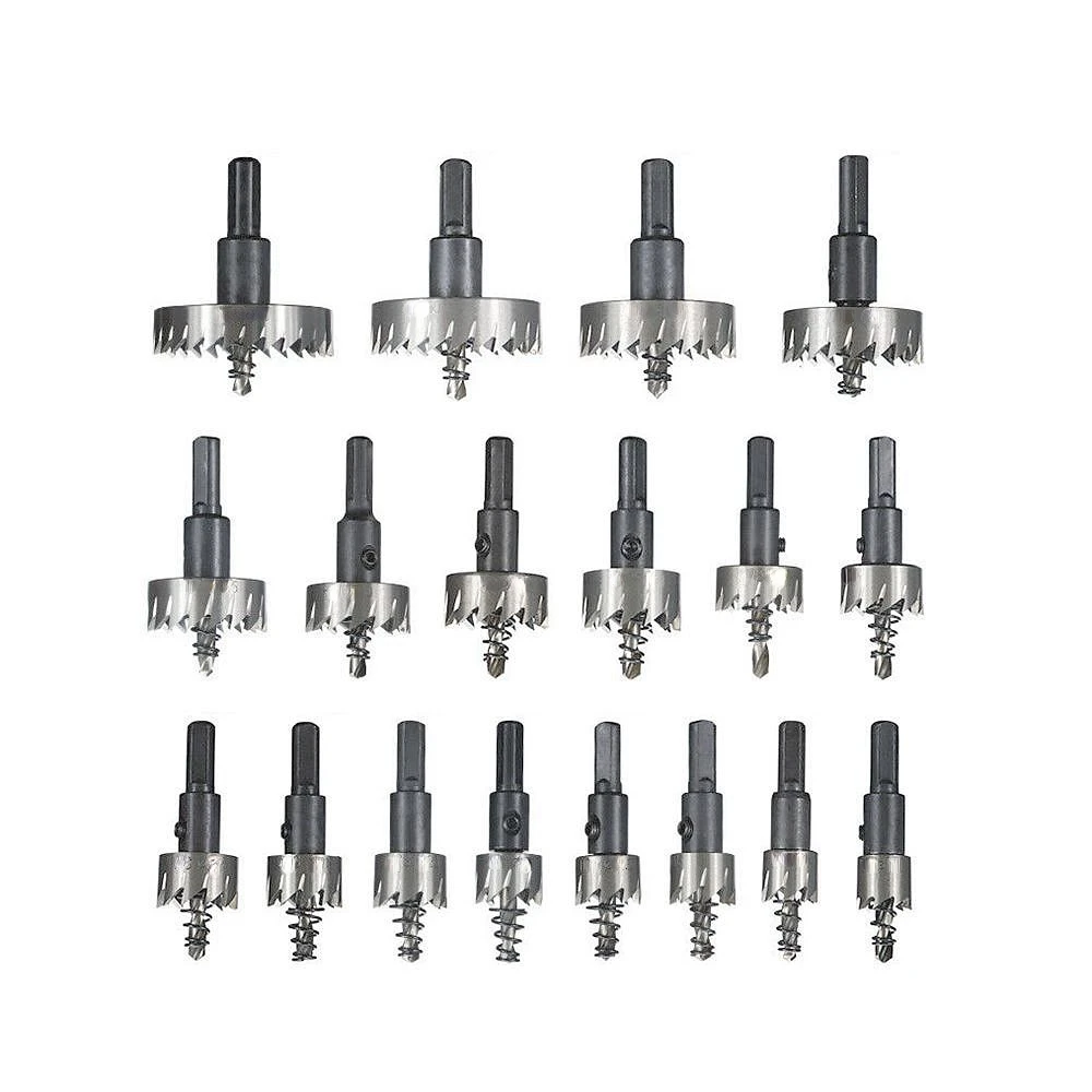Binoax 32 Size Carbide Tip HSS Drill Bit Hole Saw Set With Box Stainless Steel Metal Alloy for Woodworking Tools 12-70mm