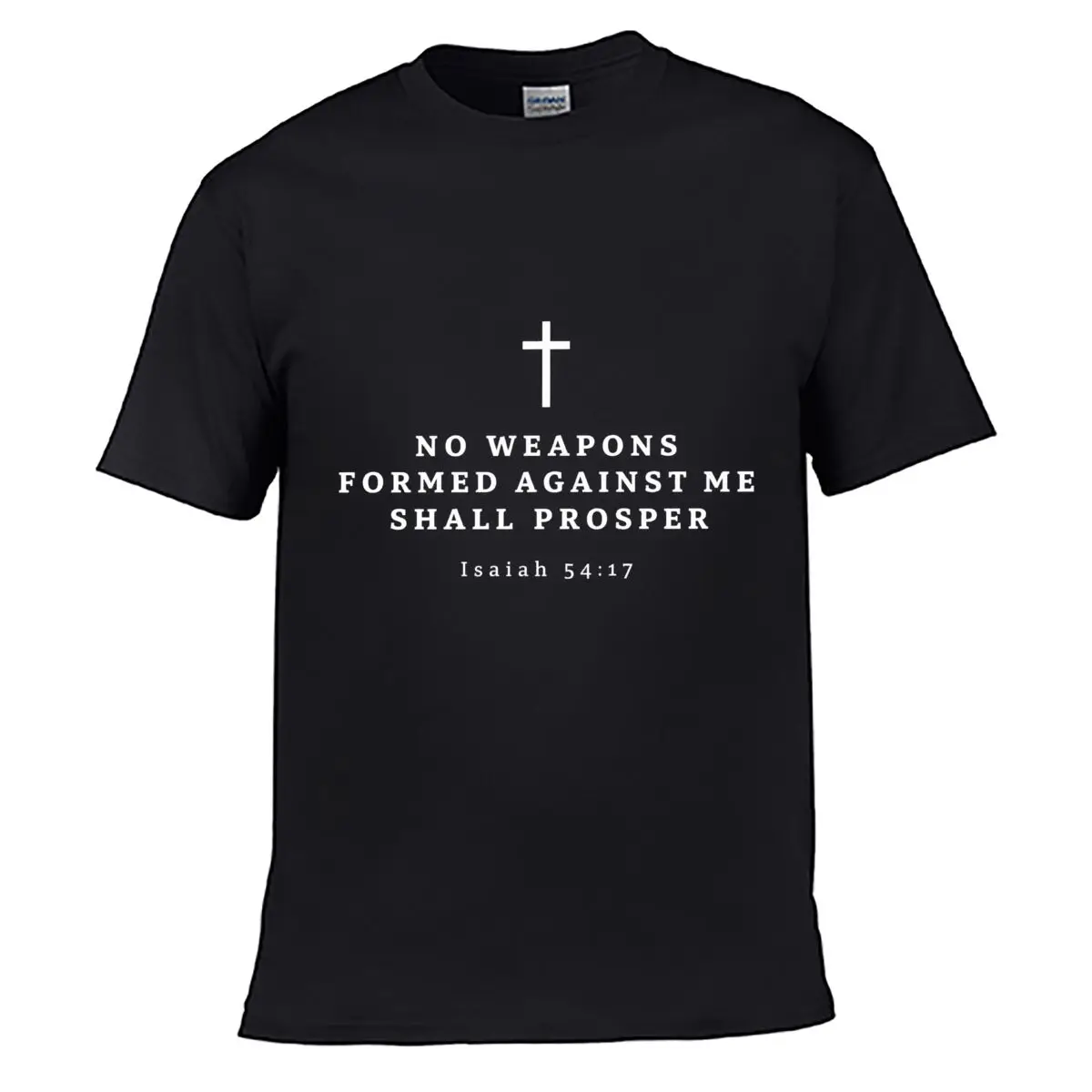 Christian Cross No Weapons Formed Against Me Shall Prosper Isaiah 54 17 short-sleeved T-shirt