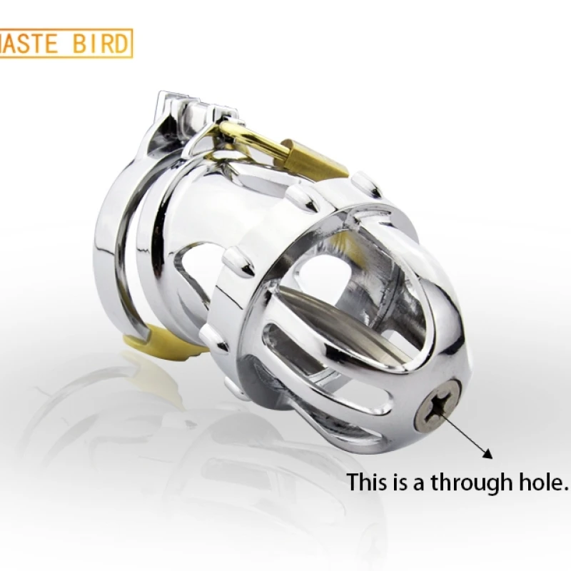 Chaste Bird Male Chastity Device with Urethra Catheter,Cock Cage,Penis Ring,Chastity Belt,Men\'s Virginity Lock,Cock Ring,A199