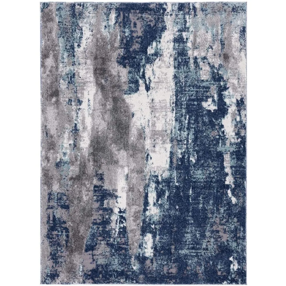 8x10 modern abstract dark carpet can be used in all seasons. Suitable for indoor use is soft and comfortable.