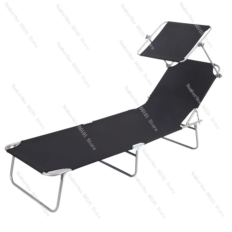 

Outdoor portable folding bed with sun visor