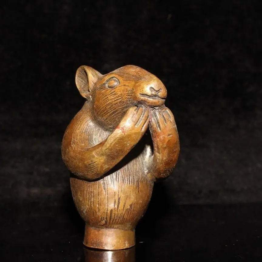 mouse rat Head Walking Stick Head handle Statue