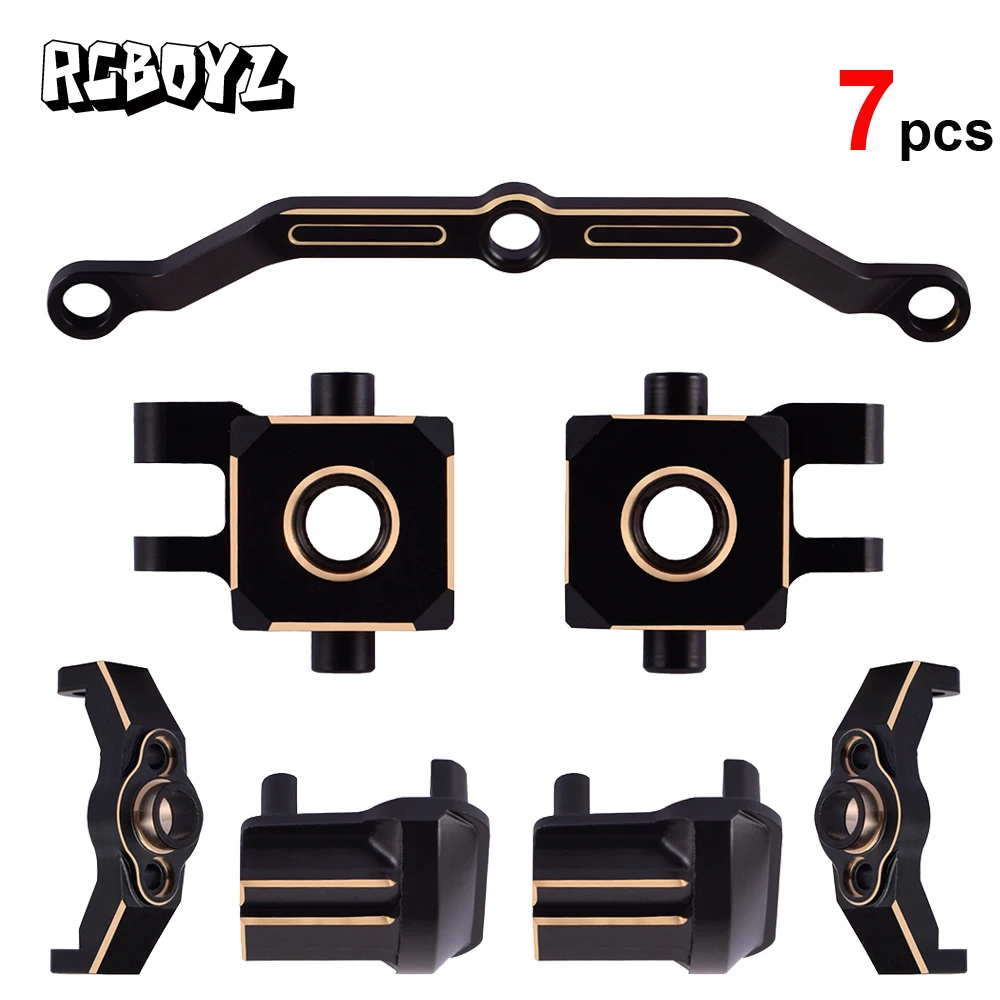 

7pcs Brass Caster Blocks Steering Link Knuckle Alex Diff Cover for TRX-4M 1/18 RC Crawler Car Weight for Traxxas TRX4M Upgrade