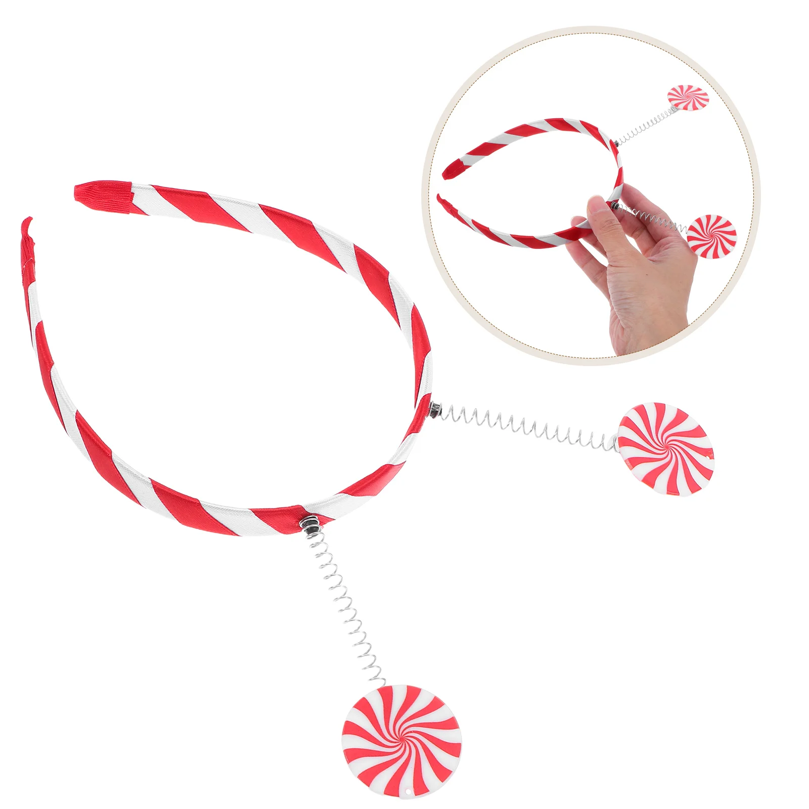 

2pcs Lollipop Candyland Costume Holiday Hoop Soft Acrylic Christmas Dance Headwear Dual Color Xmas Hairpiece Party