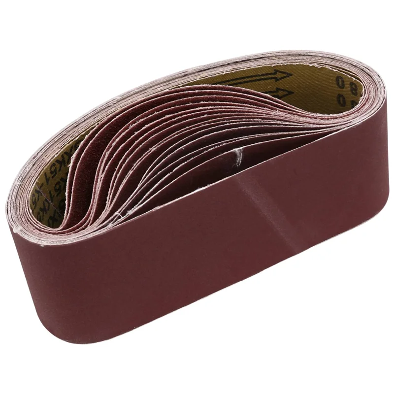 

3X21 Inches(75X533mm) Aluminum Oxide Sanding Belt 15 Pack Sanding Belts ( 80 120 180 240 400 Grits) for Belt Sander