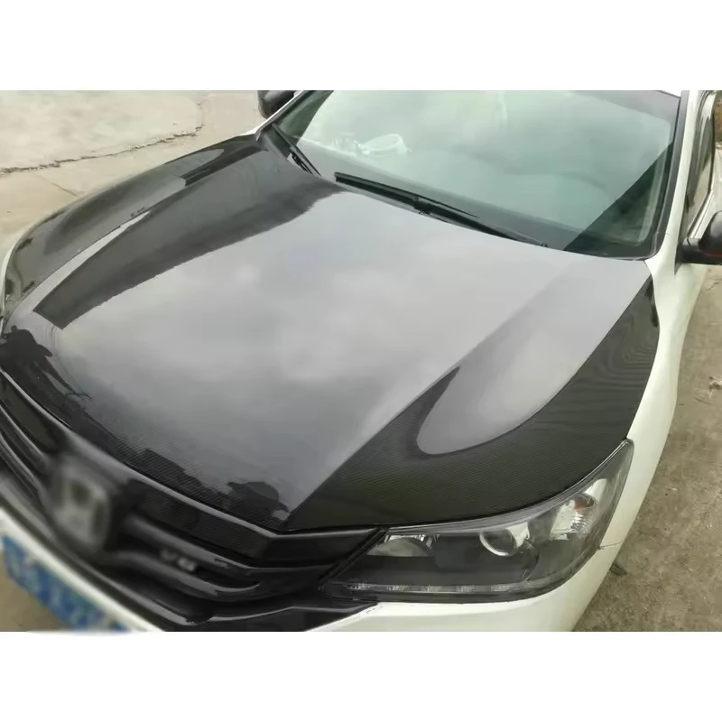 2008 Para Accord Ex-l Coupe غطاء محرك السيارة المخصص من ألياف الكربون لـ 2009-2011 honda Accord 8th 9th 10th Gen، بعد تركيب السيارة #5