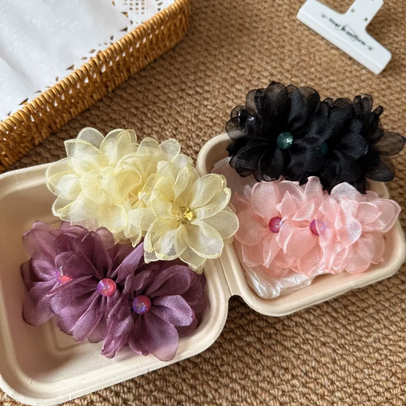 

"Sun-Kissed Elegance" Crystal Flower Banana Clip, Luxurious Crystal-Encrusted Ponytail Holder, High-End Hair Jewelry
