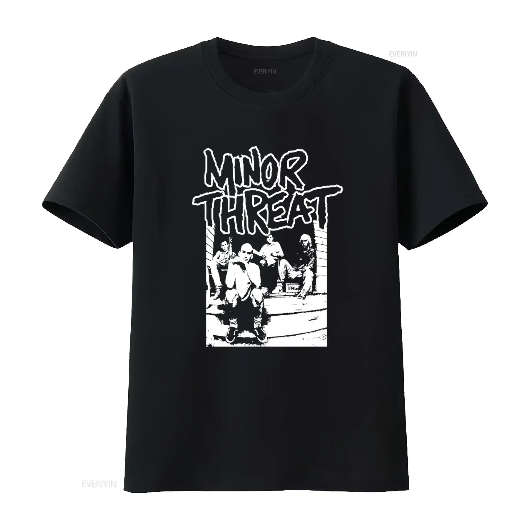 Rare Vintage MINOR THREAT Band T Shirt American Hardcore Punk Rock Style vintage Washed homme fashion Stylish Versatile Casual