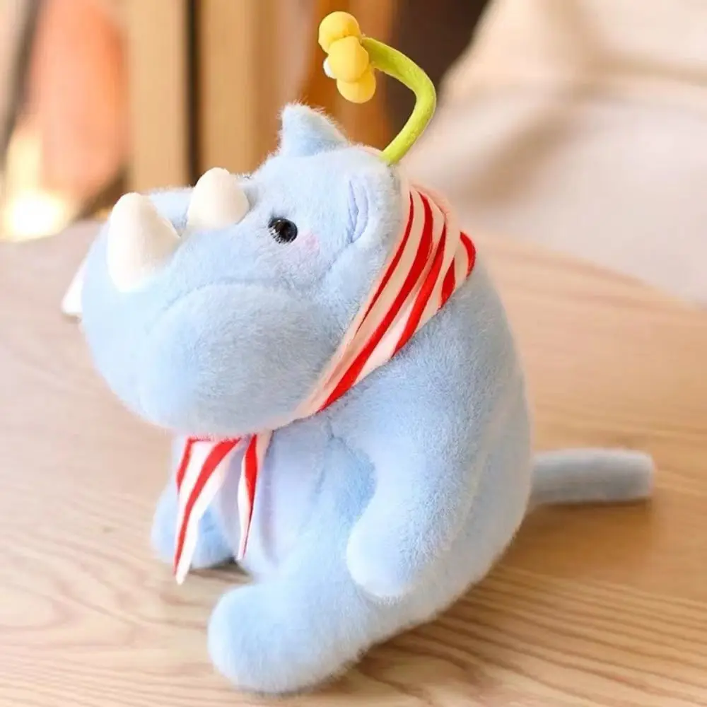 แรดปุยของเล่นตุ๊กตา Interactive Handmade ผ้าพันคอตุ๊กตาแรดสบายคอลเลกชันตุ๊กตาแรดตุ๊กตาตกแต่งบ้าน