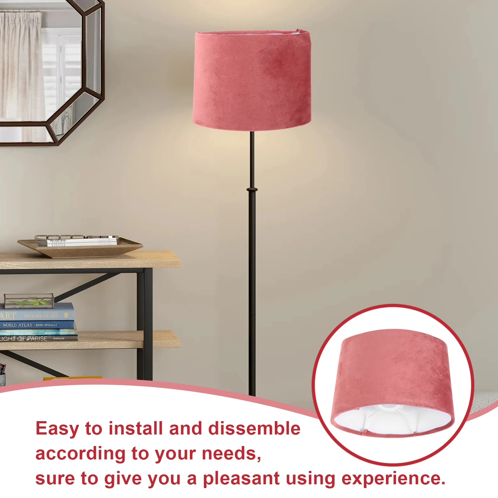 

Oval Lamp Shade Table Lamp Cover Fabric Light Shade For Bedside Floor Desk Replacement Household Lighting