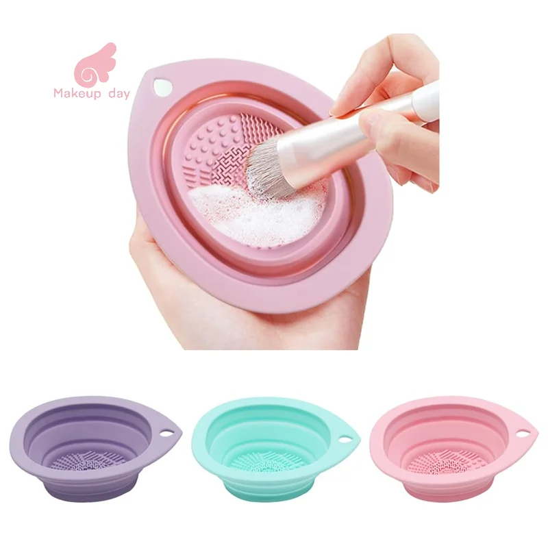 

Silicone Foldable Makeup Brush Cleaner, Brush Scrubber Bowl, Portable Washing Tool Cosmetic Brush Cleaner