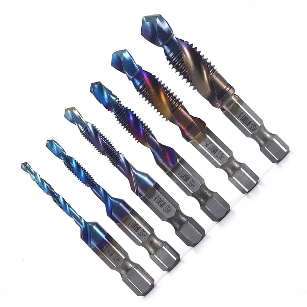 

High Speed Steel Hexagonal Shank Three-In-One Composite Tap Tapping for Drilling and Tapping Chamfer Integrated Screw Machine