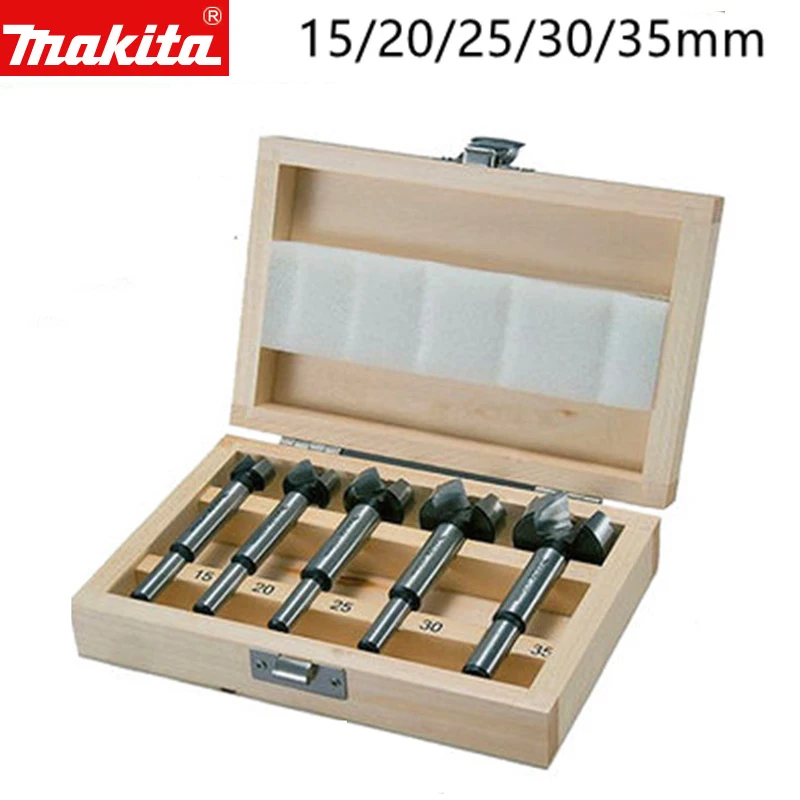 

Makita D-47357 Forstner Wood Drill Bit Set 5Pcs Woodworking Board Hole Saw Punch Drill Wooden Table Top 15mm 20mm 25mm 30mm 35mm