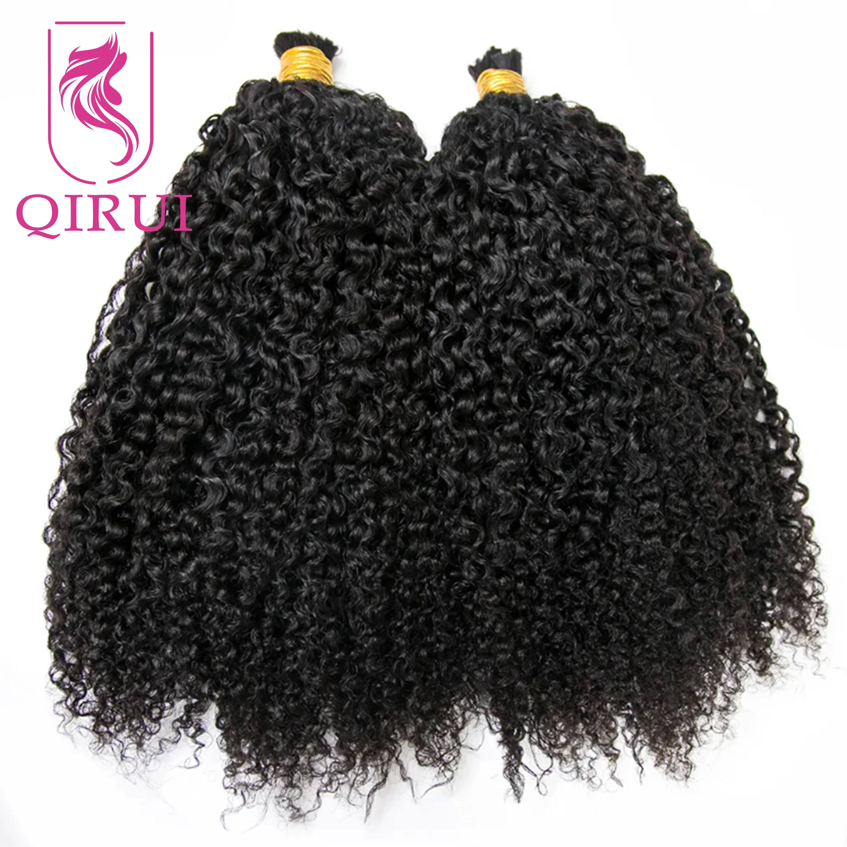 

Afro Kinky Curly Braiding Human Hair Extensions Double Drawn Bulk Human Hair Kinky Curly For Braiding Bundles Boho Braids