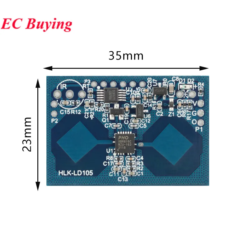 5Pcs/1pc LD105 10G Microwave X-band Radar Sensor HLK-LD105 10GHZ Human Body Induction Module Micro Motion Ceiling Installation