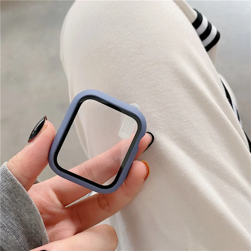 Soft Silicone Case For Apple Watch 7 45mm 6 SE Series 42mm 38mm  Fashion Solid Color For IWatch 40mm 44mm 41mm Protective Frame