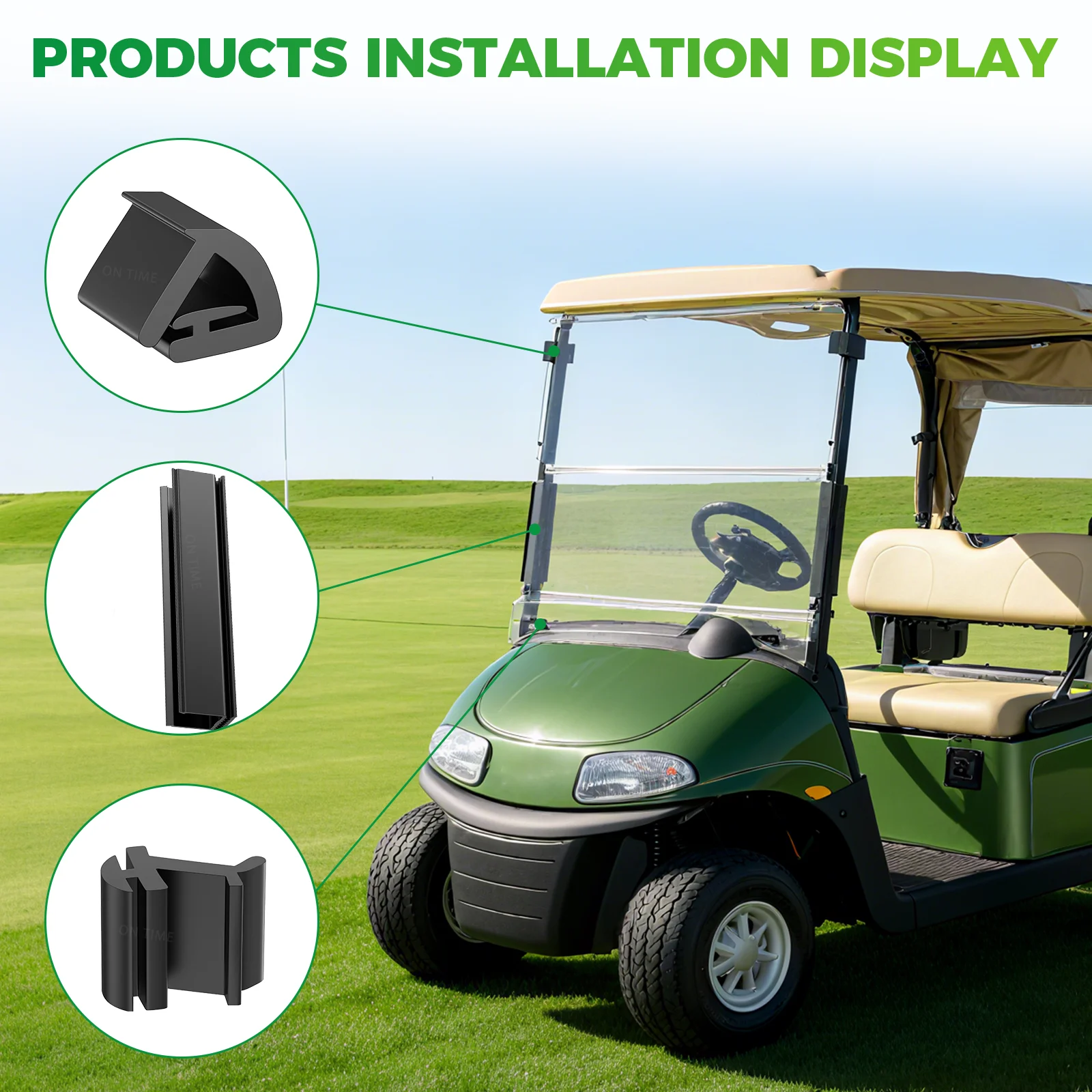 Golf Cart Windshield Rubber Sash Clip Kits For EZGO RXV  2008-UP OEM 603198 603201 603852 604116 604115