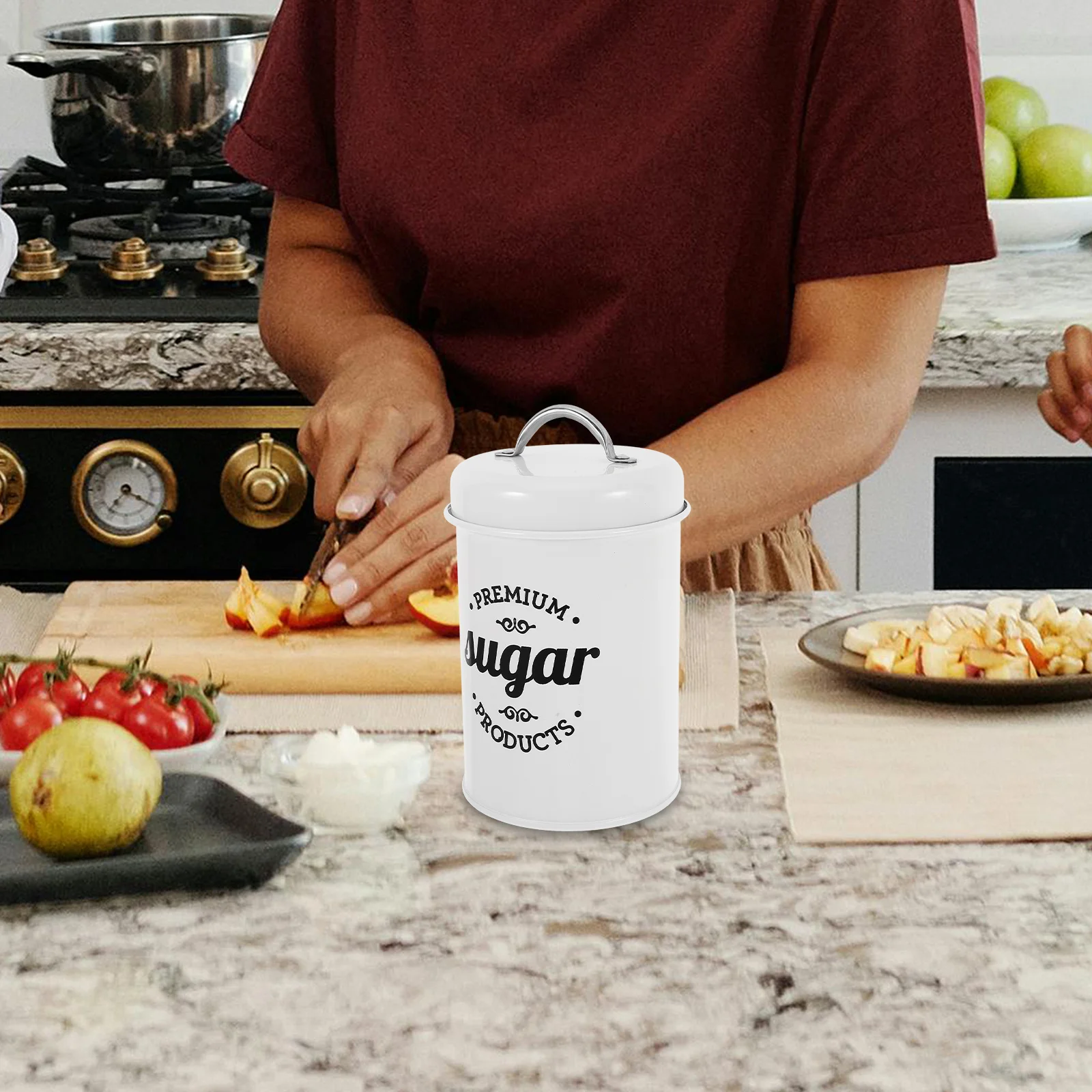 

3Sets Airtight Coffee Tea Sugar Canister Set Metal Storage Jars Sealed Containers for Kitchen Office Snacks Powder Candy