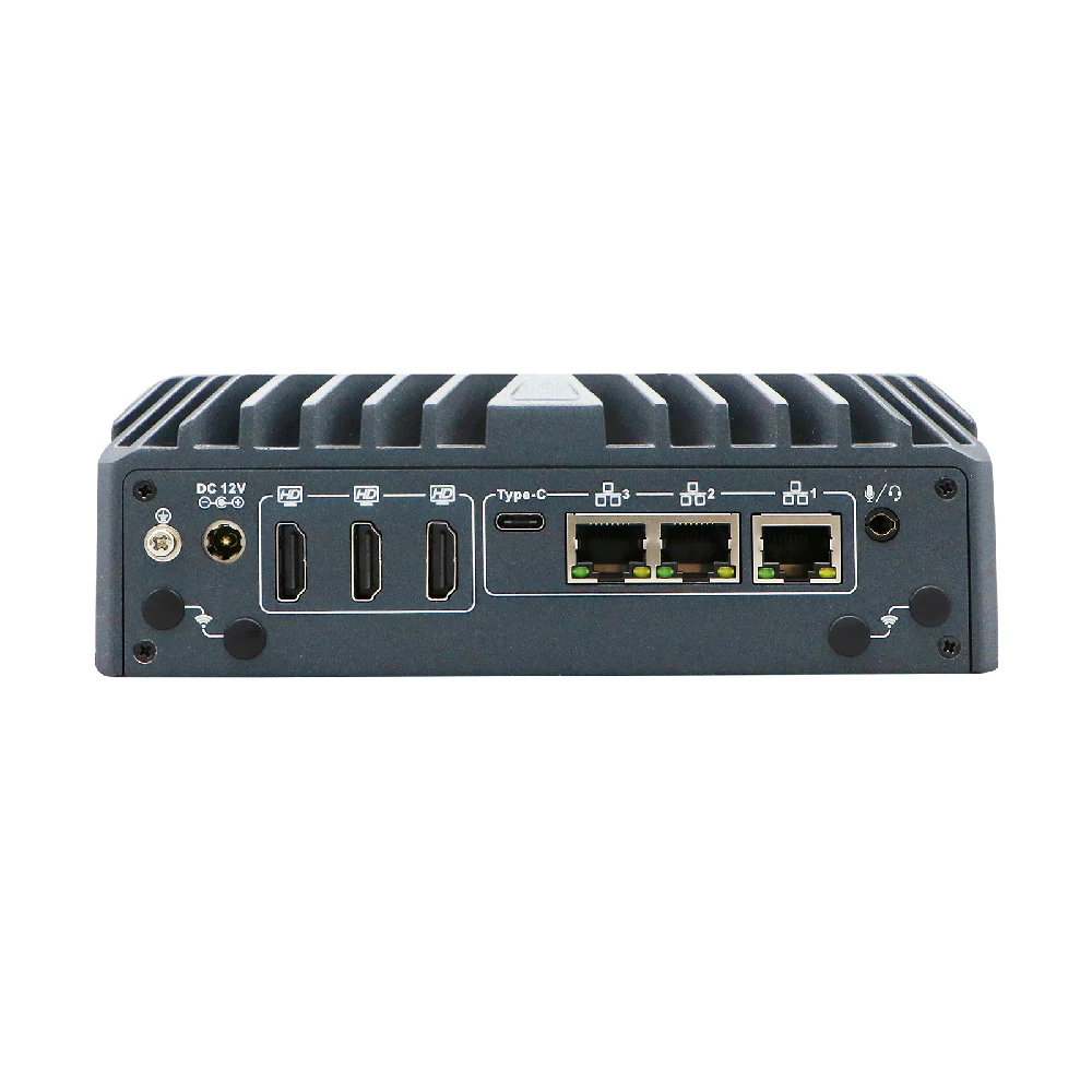 HUNSN Micro Firewall Appliance,Mini PC,pFsense,Mikrotik,Intel Ultra 5 125U,RX20,OPNsense,VPN,Router PC, 3LAN, 3HDMI,AI Boost NPU