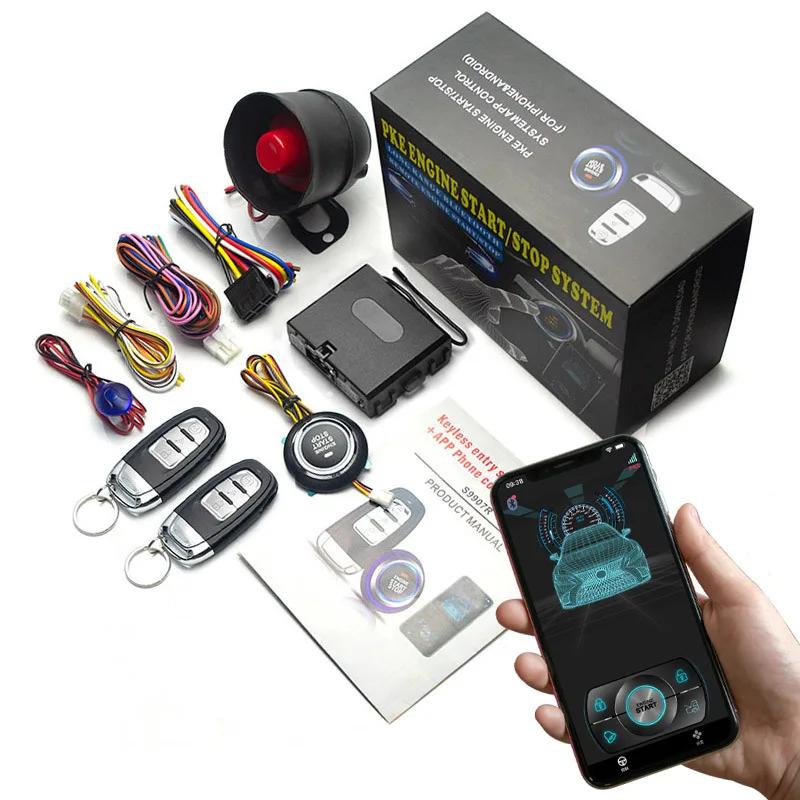 PKE Car Anti‑Theft System Push Button Start Stop Keyless Entry Mobile APP Remote Engine Start