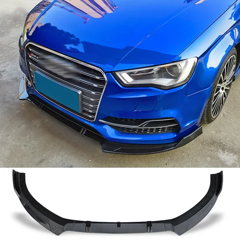 

Front Bumper Splitter for Audi A3 S3 2014 2015 2017 Spoiler Skirts Lip Carbon Surface Body Kit Retrofit Accessories