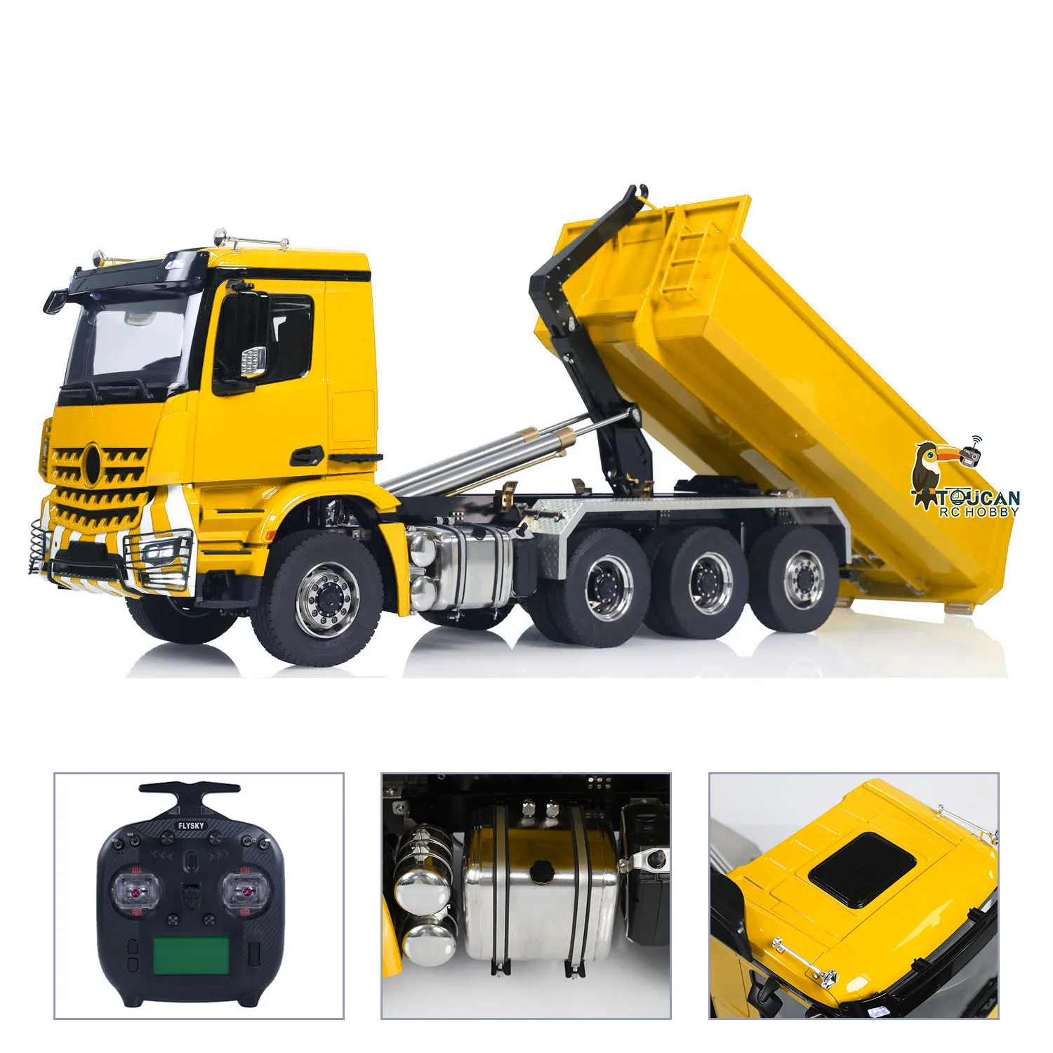 

Подарки из металла 8x8 1/14 RC Гидравлический самосвал с полным самосвал, управляемый световым звуком, 3-скоростная передача, самосвал, игрушки