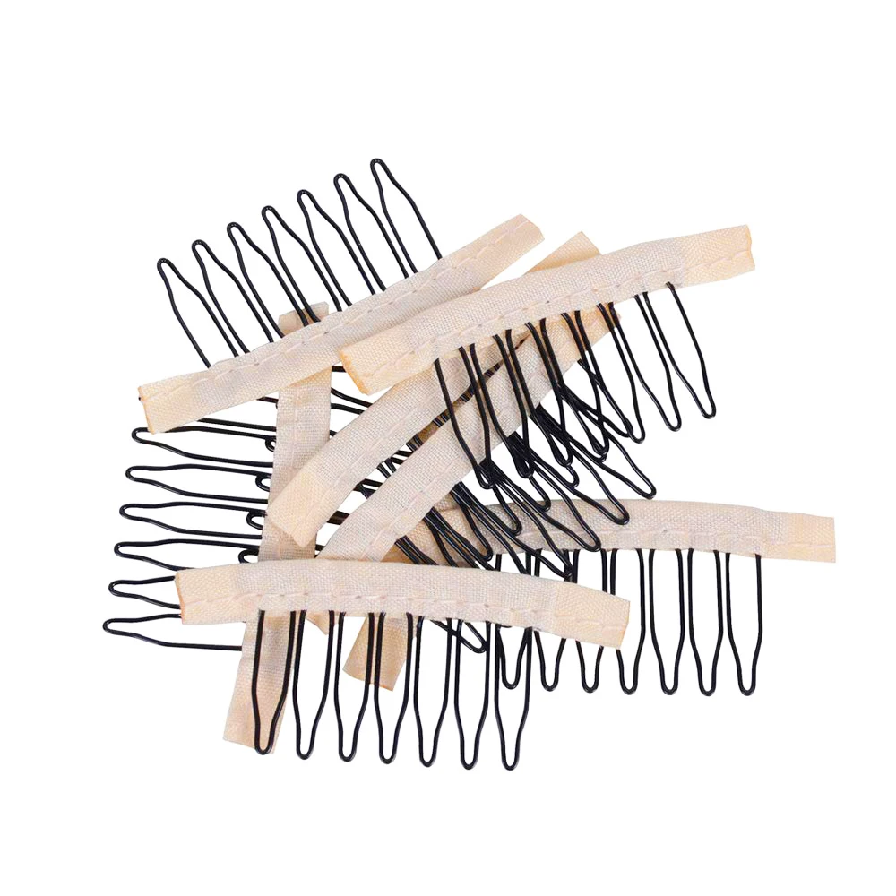 

5Colors 7Teeth Lace Wig Clips Steel Tooth Polyester Durable Cloth Wig Combs for Wig Making Tools Wig Accessories Tools 10pcs/lot