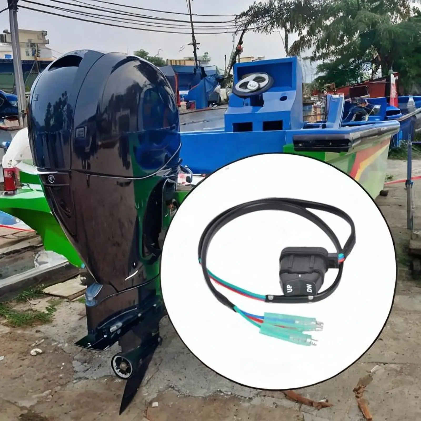 Trim Tilt Switch Cable Black Plastic Replacement for Outboard Engine Power Trim Repair and Modification