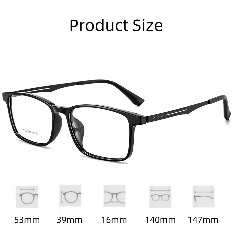 FIRADA Fashion Comfortable Eyeglasses Retro Ultra Light Titanium Eyewear Square Optical Prescription Glasses Frame for Men A1002