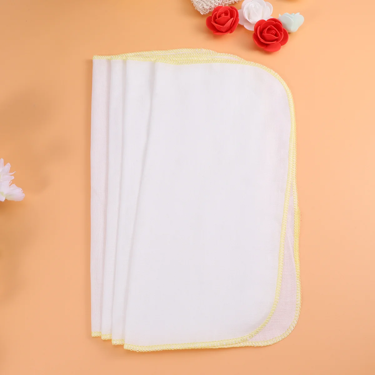 10 pezzi doppia garza asciugamano per l'allattamento del bambino grande giallo panno per ruttino per allattamento piccolo fazzoletto morbido e traspirante asciugamano per l'alimentazione del bambino