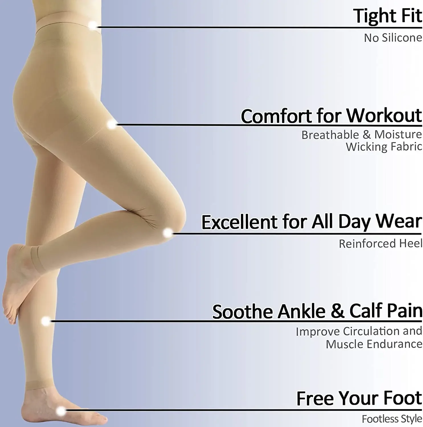 Compression Pantyhose Ninth Pants Stocking 20-30mmHg for Edema, Varicose Veins Medical Slimming Stockings Medical Pantyhose