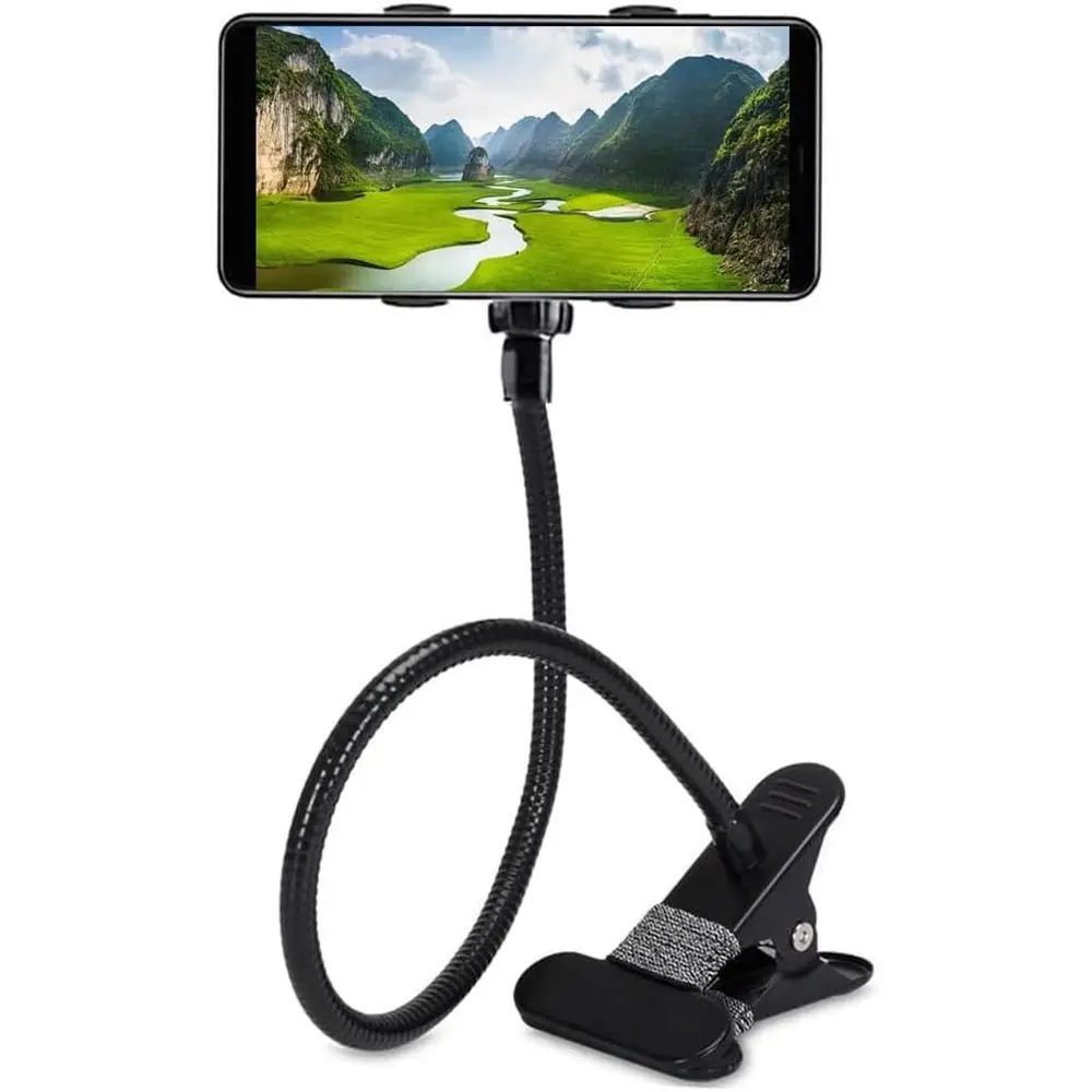 

Cell Pe Holder,Lazy Bracket, 360-degree Rotating Unil lexible Long Arms Clip Mount Goosek Pes Stand or Bed lexible Arm Adjustabl