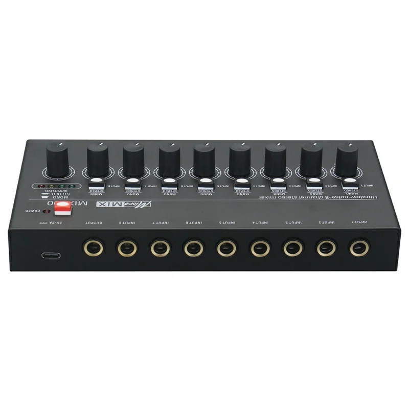 ABVO-MIX800 8 قنوات خلاط خط ستيريو منخفض الضوضاء للغاية خلاط صوت احترافي صغير لخلاط الصوت