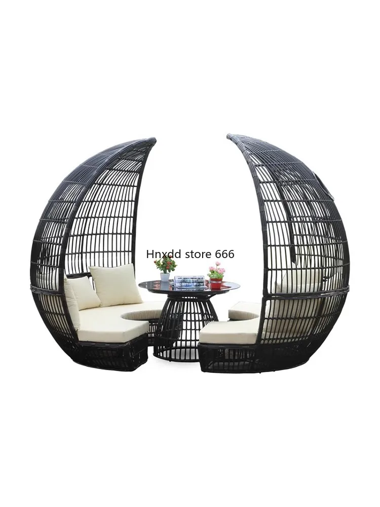 Outdoor Pool Lazy Bed Outdoor Patio Lounger Large Round Bed