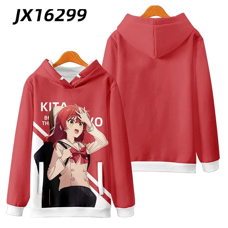 Anime Bocchi The Rock Cosplay Hoodie Women Men Harajuku Sweatshirt Y2k Streetwear Hip Hop Pullover Hooded Jacket Outerwear 2024