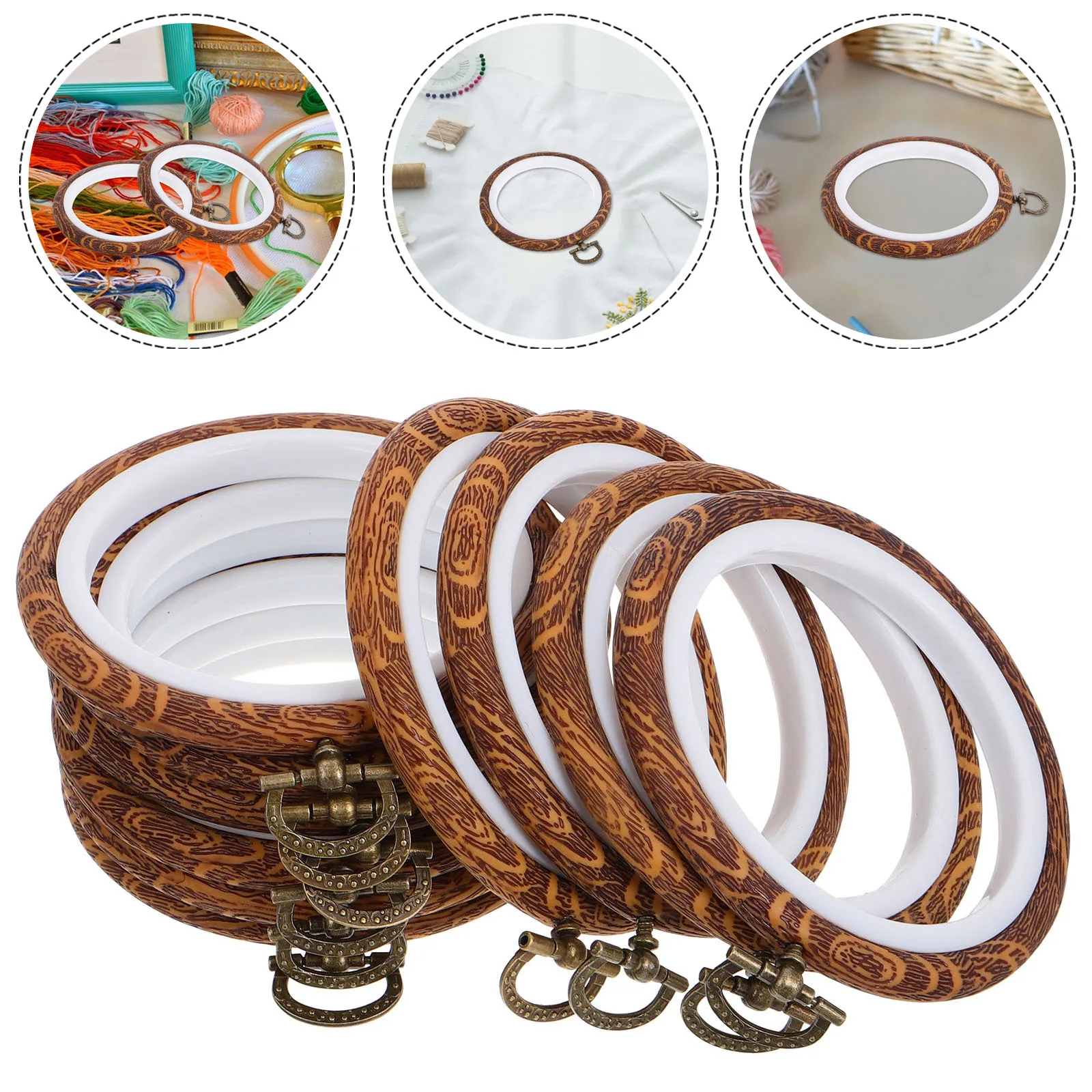 

10Pcs Embroidery Hoops Cross Stitch Frames DIY Craft Portable Rings for Gift Making Display Cross Stitch Hoops and Frames