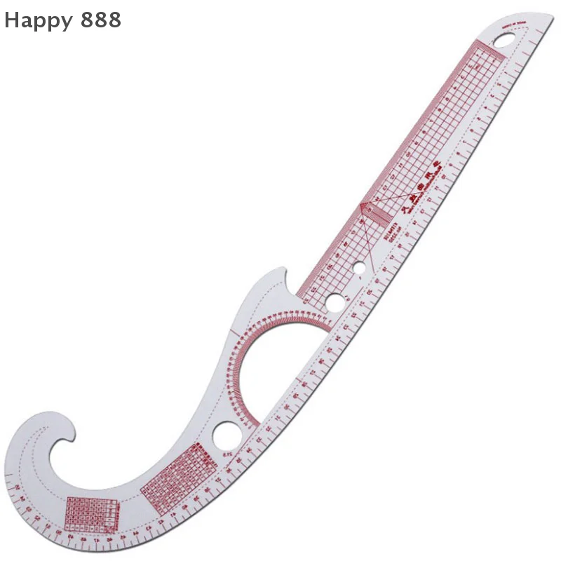 Multi-Functional Plastic French Curve Sewing Ruler For Knitters And Seamstresses