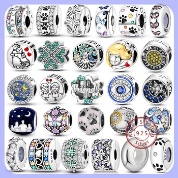 925 Silver CZ Pave Safety Clip Charm 1