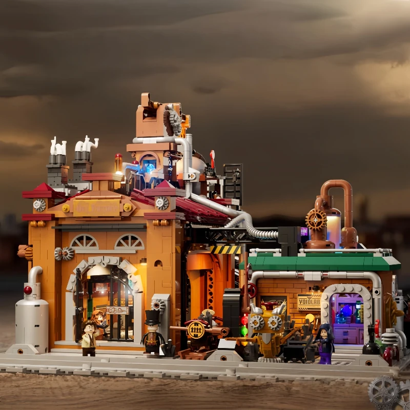 

Рудная фабрика собирает строительные блоки, серия в стиле стимпанк, ретро архитектурные модели, коллекционные украшения, рождественские подарки